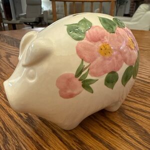 Discontinued Franciscan Desert Rose Floral Ceramic Piggy Bank